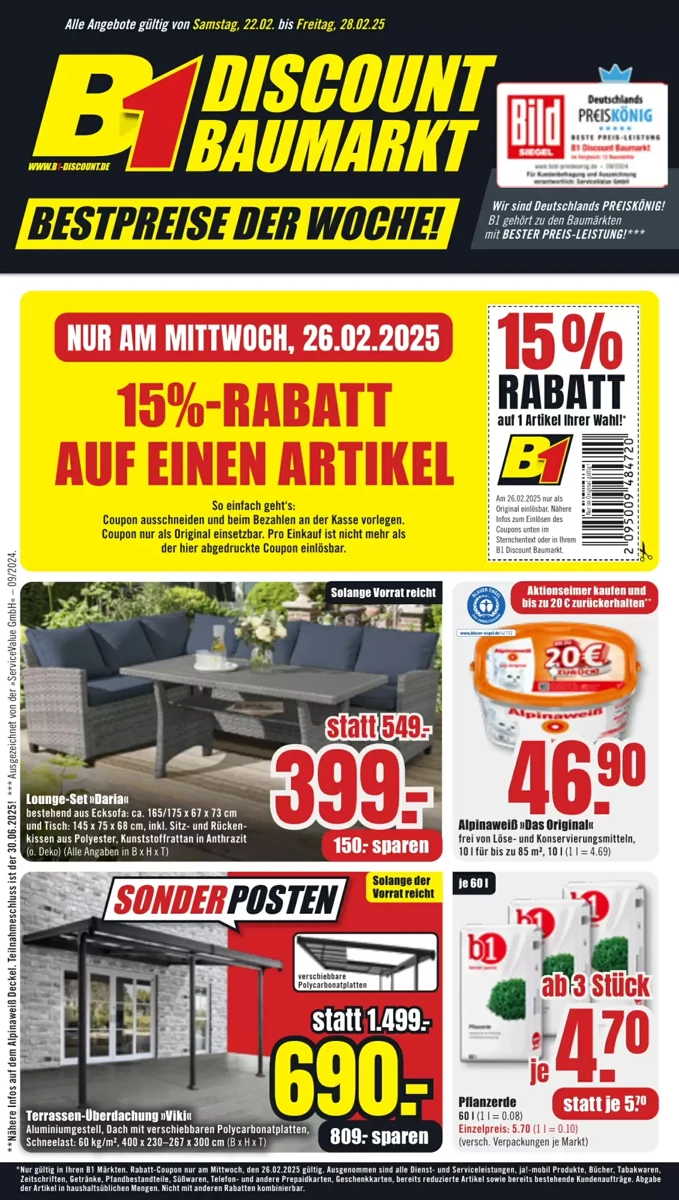 Prospekt B1 Discount Baumarkt